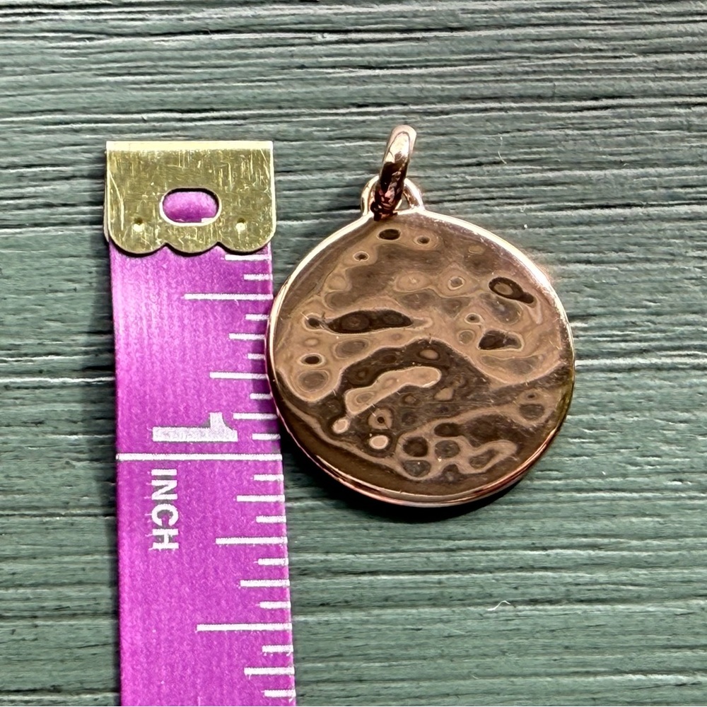 Monica Vinader Siren Round Pendant Charm 18k Rose Gold Vermeil - Picture 3 of 5